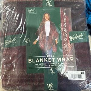 Woolrich Burgundy Blanket with Fringe